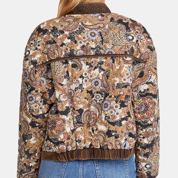 Free People Great Escape Cotton Printed Quilted Jacket in Brown - Picture 3 of 9